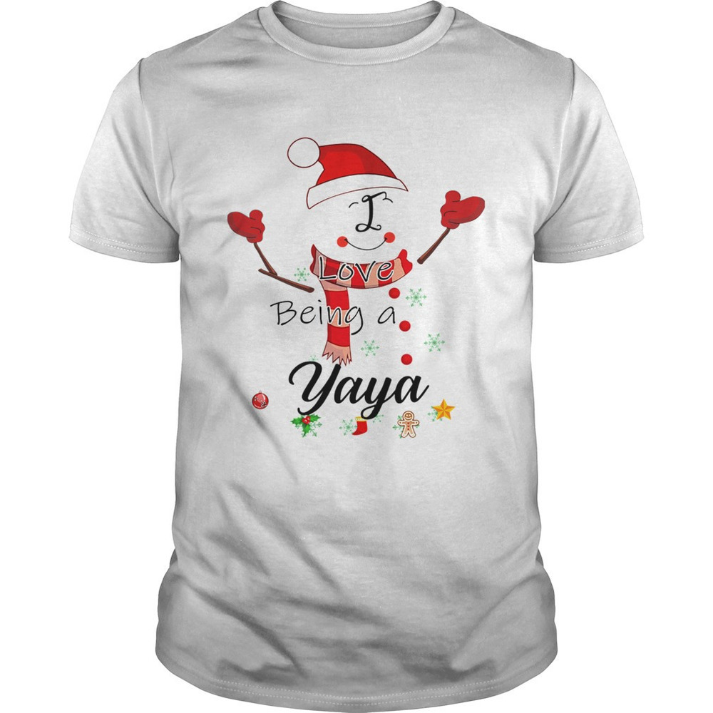 Christmas I Love Being A Yaya Snowman Tshirt